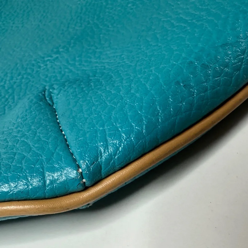 Maxx NY Turquoise Leather Hobo Bag Convertible Shoulder to Crossbody